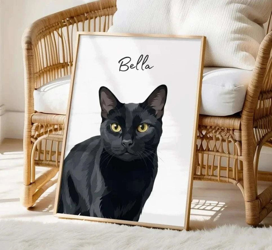 Customer holding their FERNFAWN pet portrait